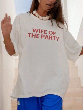 Wife of the Party White Graphic Tee | S